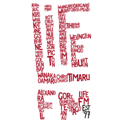 Life FM Towns Logo - White - ascolour/STAPLE TEE Design