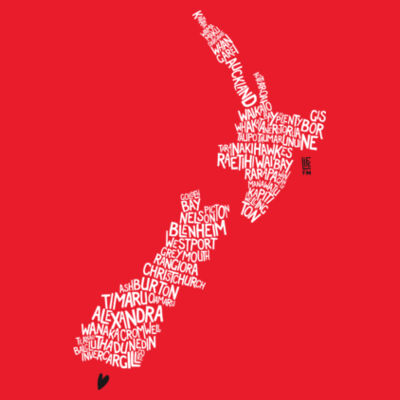 Life FM Towns Map - Red - ascolour/MAPLE TEE Design