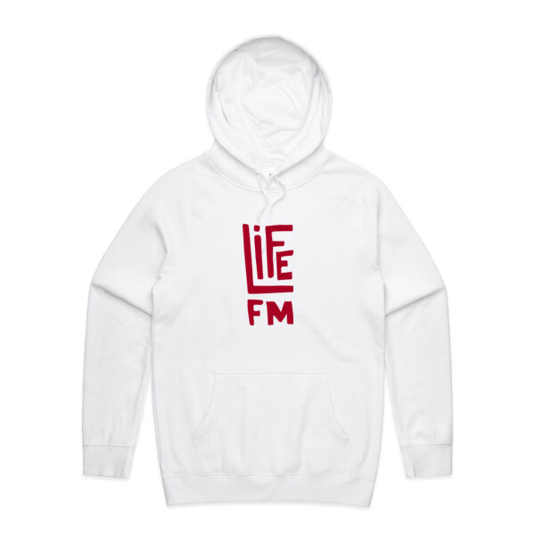 Life FM Logo - White - ascolour/MENS SUPPLY HOOD Thumbnail